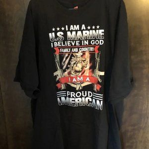 Hanes U.S. Marin Proud American Black 4XLarge Men